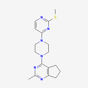 molecular formula C17H22N6S B6452545 4-(4-{2-methyl-5H,6H,7H-cyclopenta[d]pyrimidin-4-yl}piperazin-1-yl)-2-(methylsulfanyl)pyrimidine CAS No. 2549007-24-9