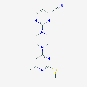 molecular formula C15H17N7S B6452553 2-{4-[6-methyl-2-(methylsulfanyl)pyrimidin-4-yl]piperazin-1-yl}pyrimidine-4-carbonitrile CAS No. 2549031-23-2