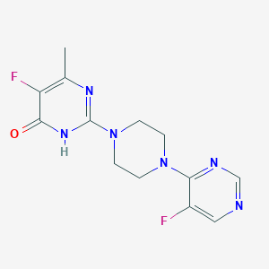 molecular formula C13H14F2N6O B6452561 5-fluoro-2-[4-(5-fluoropyrimidin-4-yl)piperazin-1-yl]-6-methyl-3,4-dihydropyrimidin-4-one CAS No. 2549039-80-5