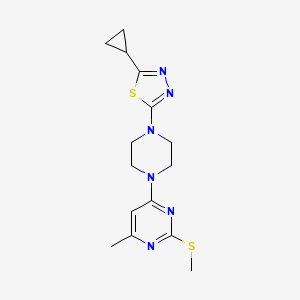 molecular formula C15H20N6S2 B6452572 4-[4-(5-cyclopropyl-1,3,4-thiadiazol-2-yl)piperazin-1-yl]-6-methyl-2-(methylsulfanyl)pyrimidine CAS No. 2549007-33-0