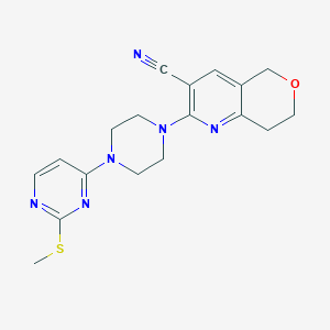 molecular formula C18H20N6OS B6452578 2-{4-[2-(methylsulfanyl)pyrimidin-4-yl]piperazin-1-yl}-5H,7H,8H-pyrano[4,3-b]pyridine-3-carbonitrile CAS No. 2549027-07-6