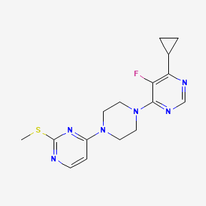 molecular formula C16H19FN6S B6452584 4-cyclopropyl-5-fluoro-6-{4-[2-(methylsulfanyl)pyrimidin-4-yl]piperazin-1-yl}pyrimidine CAS No. 2549038-68-6