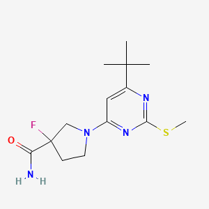 1-[6-tert-butyl-2-(methylsulfanyl)pyrimidin-4-yl]-3-fluoropyrrolidine-3-carboxamide