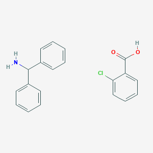 molecular formula C20H18ClNO2 B064526 Benzenemethanamine, alpha-phenyl-, 2-chlorobenzoate CAS No. 171507-25-8