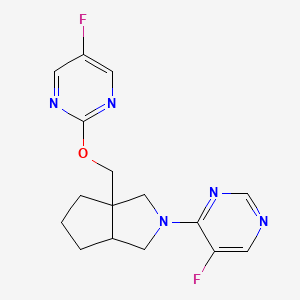 molecular formula C16H17F2N5O B6452622 4-(3a-{[(5-fluoropyrimidin-2-yl)oxy]methyl}-octahydrocyclopenta[c]pyrrol-2-yl)-5-fluoropyrimidine CAS No. 2549036-54-4