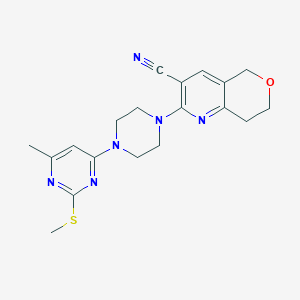 2-{4-[6-methyl-2-(methylsulfanyl)pyrimidin-4-yl]piperazin-1-yl}-5H,7H,8H-pyrano[4,3-b]pyridine-3-carbonitrile