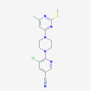 5-chloro-6-{4-[6-methyl-2-(methylsulfanyl)pyrimidin-4-yl]piperazin-1-yl}pyridine-3-carbonitrile