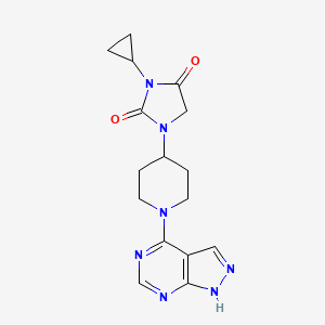 3-cyclopropyl-1-(1-{1H-pyrazolo[3,4-d]pyrimidin-4-yl}piperidin-4-yl)imidazolidine-2,4-dione