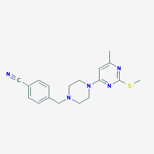 4-({4-[6-methyl-2-(methylsulfanyl)pyrimidin-4-yl]piperazin-1-yl}methyl)benzonitrile