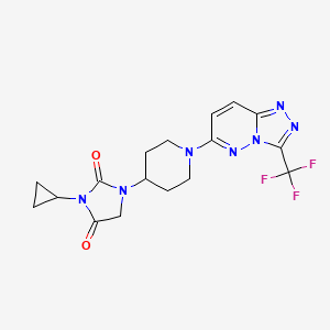 molecular formula C17H18F3N7O2 B6452735 3-cyclopropyl-1-{1-[3-(trifluoromethyl)-[1,2,4]triazolo[4,3-b]pyridazin-6-yl]piperidin-4-yl}imidazolidine-2,4-dione CAS No. 2549030-72-8