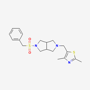 molecular formula C19H25N3O2S2 B6452744 2,4-dimethyl-5-({5-phenylmethanesulfonyl-octahydropyrrolo[3,4-c]pyrrol-2-yl}methyl)-1,3-thiazole CAS No. 2549049-72-9