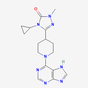 molecular formula C16H20N8O B6452753 4-cyclopropyl-1-methyl-3-[1-(9H-purin-6-yl)piperidin-4-yl]-4,5-dihydro-1H-1,2,4-triazol-5-one CAS No. 2548996-66-1