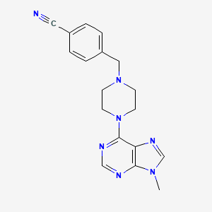 molecular formula C18H19N7 B6452758 4-{[4-(9-methyl-9H-purin-6-yl)piperazin-1-yl]methyl}benzonitrile CAS No. 2548992-53-4