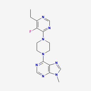 molecular formula C16H19FN8 B6452767 6-[4-(6-ethyl-5-fluoropyrimidin-4-yl)piperazin-1-yl]-9-methyl-9H-purine CAS No. 2549027-19-0