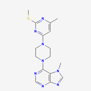 molecular formula C16H20N8S B6452819 7-methyl-6-{4-[6-methyl-2-(methylsulfanyl)pyrimidin-4-yl]piperazin-1-yl}-7H-purine CAS No. 2549024-31-7