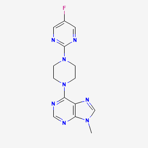 molecular formula C14H15FN8 B6452823 6-[4-(5-fluoropyrimidin-2-yl)piperazin-1-yl]-9-methyl-9H-purine CAS No. 2549023-73-4