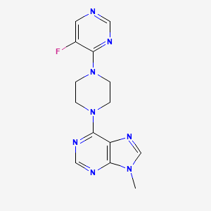 molecular formula C14H15FN8 B6452838 6-[4-(5-fluoropyrimidin-4-yl)piperazin-1-yl]-9-methyl-9H-purine CAS No. 2549024-53-3