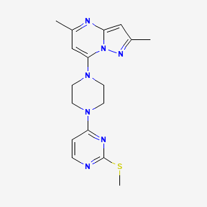 4-(4-{2,5-dimethylpyrazolo[1,5-a]pyrimidin-7-yl}piperazin-1-yl)-2-(methylsulfanyl)pyrimidine