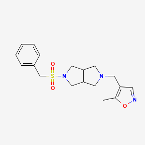 molecular formula C18H23N3O3S B6452861 5-methyl-4-({5-phenylmethanesulfonyl-octahydropyrrolo[3,4-c]pyrrol-2-yl}methyl)-1,2-oxazole CAS No. 2548981-22-0