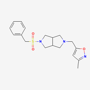 molecular formula C18H23N3O3S B6452867 3-methyl-5-({5-phenylmethanesulfonyl-octahydropyrrolo[3,4-c]pyrrol-2-yl}methyl)-1,2-oxazole CAS No. 2548984-83-2