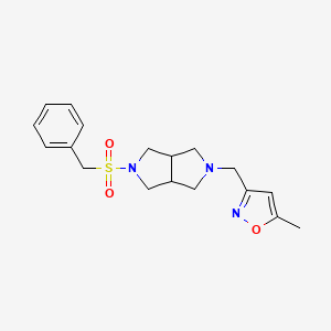 molecular formula C18H23N3O3S B6452871 5-methyl-3-({5-phenylmethanesulfonyl-octahydropyrrolo[3,4-c]pyrrol-2-yl}methyl)-1,2-oxazole CAS No. 2548999-21-7