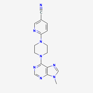 molecular formula C16H16N8 B6452885 6-[4-(9-methyl-9H-purin-6-yl)piperazin-1-yl]pyridine-3-carbonitrile CAS No. 2549040-32-4