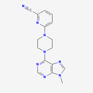 molecular formula C16H16N8 B6452891 6-[4-(9-methyl-9H-purin-6-yl)piperazin-1-yl]pyridine-2-carbonitrile CAS No. 2549040-17-5