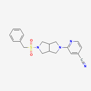 molecular formula C19H20N4O2S B6452902 2-{5-phenylmethanesulfonyl-octahydropyrrolo[3,4-c]pyrrol-2-yl}pyridine-4-carbonitrile CAS No. 2548981-47-9