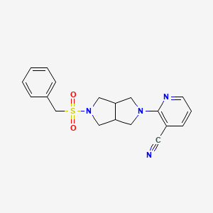 molecular formula C19H20N4O2S B6452909 2-{5-phenylmethanesulfonyl-octahydropyrrolo[3,4-c]pyrrol-2-yl}pyridine-3-carbonitrile CAS No. 2549021-13-6