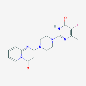 molecular formula C17H17FN6O2 B6452938 5-fluoro-6-methyl-2-(4-{4-oxo-4H-pyrido[1,2-a]pyrimidin-2-yl}piperazin-1-yl)-3,4-dihydropyrimidin-4-one CAS No. 2548977-22-4