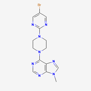 molecular formula C14H15BrN8 B6452945 6-[4-(5-bromopyrimidin-2-yl)piperazin-1-yl]-9-methyl-9H-purine CAS No. 2549004-68-2