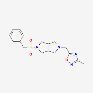 molecular formula C17H22N4O3S B6452958 3-methyl-5-({5-phenylmethanesulfonyl-octahydropyrrolo[3,4-c]pyrrol-2-yl}methyl)-1,2,4-oxadiazole CAS No. 2548984-02-5