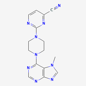 molecular formula C15H15N9 B6452962 2-[4-(7-methyl-7H-purin-6-yl)piperazin-1-yl]pyrimidine-4-carbonitrile CAS No. 2549020-16-6