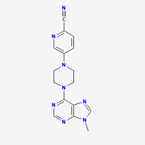 molecular formula C16H16N8 B6452969 5-[4-(9-methyl-9H-purin-6-yl)piperazin-1-yl]pyridine-2-carbonitrile CAS No. 2549018-24-6