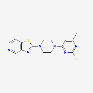 molecular formula C16H18N6S2 B6452983 4-methyl-2-(methylsulfanyl)-6-(4-{[1,3]thiazolo[4,5-c]pyridin-2-yl}piperazin-1-yl)pyrimidine CAS No. 2549018-46-2