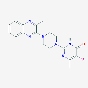 molecular formula C18H19FN6O B6453024 5-fluoro-6-methyl-2-[4-(3-methylquinoxalin-2-yl)piperazin-1-yl]-3,4-dihydropyrimidin-4-one CAS No. 2548995-05-5