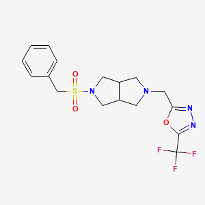 molecular formula C17H19F3N4O3S B6453029 2-({5-phenylmethanesulfonyl-octahydropyrrolo[3,4-c]pyrrol-2-yl}methyl)-5-(trifluoromethyl)-1,3,4-oxadiazole CAS No. 2549003-72-5