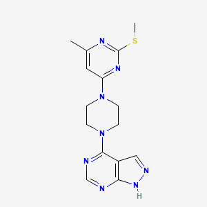 molecular formula C15H18N8S B6453034 4-methyl-2-(methylsulfanyl)-6-(4-{1H-pyrazolo[3,4-d]pyrimidin-4-yl}piperazin-1-yl)pyrimidine CAS No. 2549043-07-2