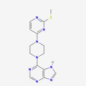 6-{4-[2-(methylsulfanyl)pyrimidin-4-yl]piperazin-1-yl}-9H-purine