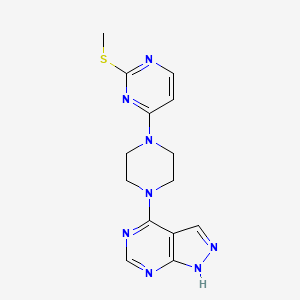 2-(methylsulfanyl)-4-(4-{1H-pyrazolo[3,4-d]pyrimidin-4-yl}piperazin-1-yl)pyrimidine