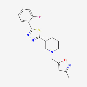 3-[5-(2-fluorophenyl)-1,3,4-thiadiazol-2-yl]-1-[(3-methyl-1,2-oxazol-5-yl)methyl]piperidine