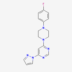 molecular formula C17H17FN6 B6453064 4-[4-(4-fluorophenyl)piperazin-1-yl]-6-(1H-pyrazol-1-yl)pyrimidine CAS No. 2548988-12-9