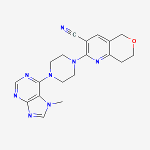 2-[4-(7-methyl-7H-purin-6-yl)piperazin-1-yl]-5H,7H,8H-pyrano[4,3-b]pyridine-3-carbonitrile