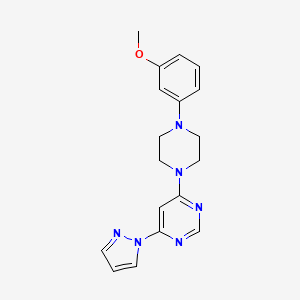 molecular formula C18H20N6O B6453106 4-[4-(3-methoxyphenyl)piperazin-1-yl]-6-(1H-pyrazol-1-yl)pyrimidine CAS No. 2549038-82-4