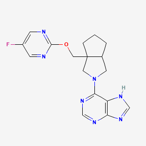 molecular formula C17H18FN7O B6453122 6-(3a-{[(5-fluoropyrimidin-2-yl)oxy]methyl}-octahydrocyclopenta[c]pyrrol-2-yl)-9H-purine CAS No. 2549002-26-6