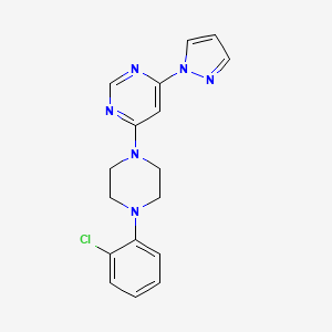 molecular formula C17H17ClN6 B6453128 4-[4-(2-chlorophenyl)piperazin-1-yl]-6-(1H-pyrazol-1-yl)pyrimidine CAS No. 2549036-05-5