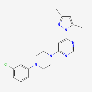 4-[4-(3-chlorophenyl)piperazin-1-yl]-6-(3,5-dimethyl-1H-pyrazol-1-yl)pyrimidine