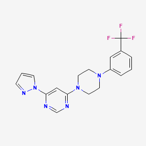 4-(1H-pyrazol-1-yl)-6-{4-[3-(trifluoromethyl)phenyl]piperazin-1-yl}pyrimidine