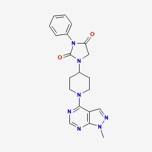 1-(1-{1-methyl-1H-pyrazolo[3,4-d]pyrimidin-4-yl}piperidin-4-yl)-3-phenylimidazolidine-2,4-dione