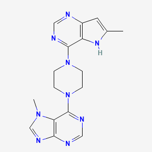 molecular formula C17H19N9 B6453222 7-methyl-6-(4-{6-methyl-5H-pyrrolo[3,2-d]pyrimidin-4-yl}piperazin-1-yl)-7H-purine CAS No. 2549028-10-4